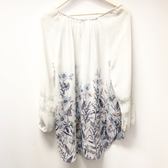 Lauren Conrad Sheer Floral Tunic, Size Small EUC - Picture 5 of 5